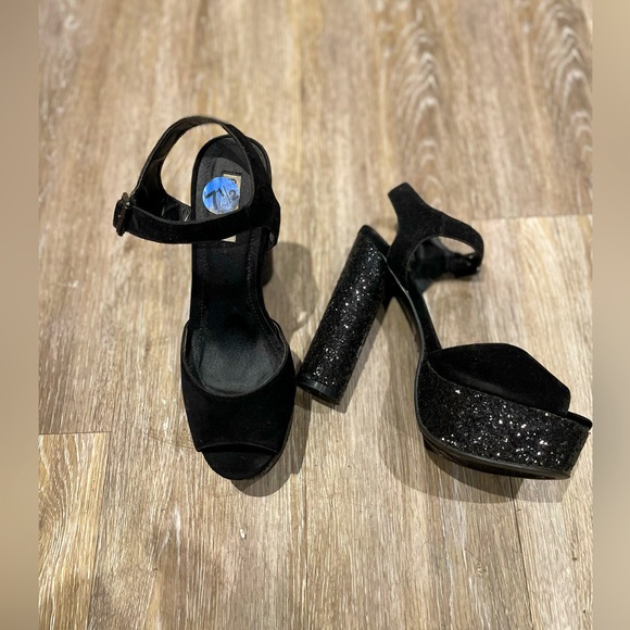 CAPE ROBBIN black sparkly heels - Picture 3 of 6